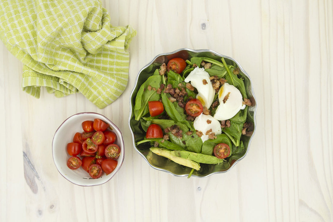 Bacon Spinach Breakfast Salad with Pederson’s Farms
