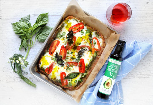 Pesto Keto Cauliflower Pizza