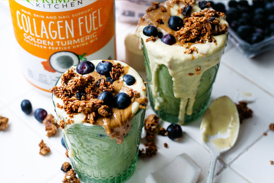 Coconut Golden Turmeric Smoothie with Blueberry Hemp Granola Recipe