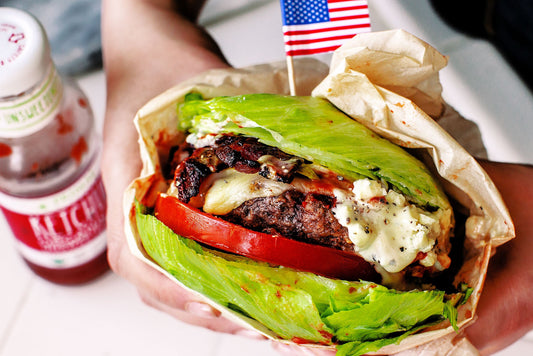 Red, White, and Blue Fourth of July Burger