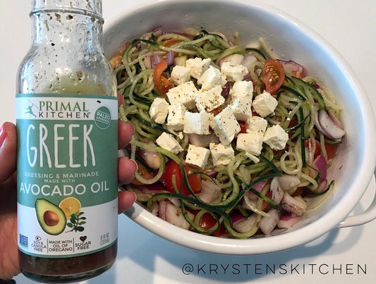 Spiralized Greek Salad with Krysten's Kitchen